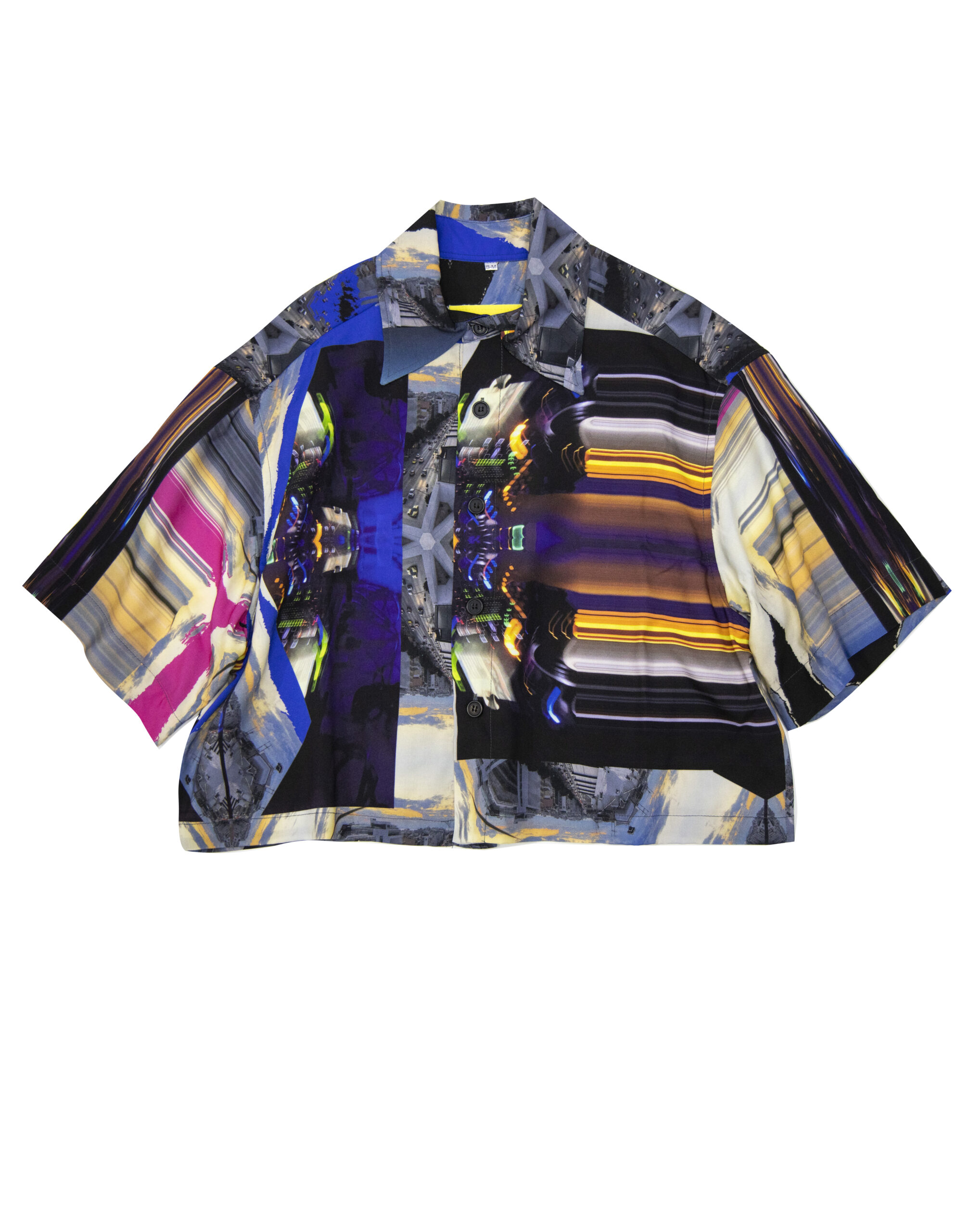 Short shirt in Luminous print