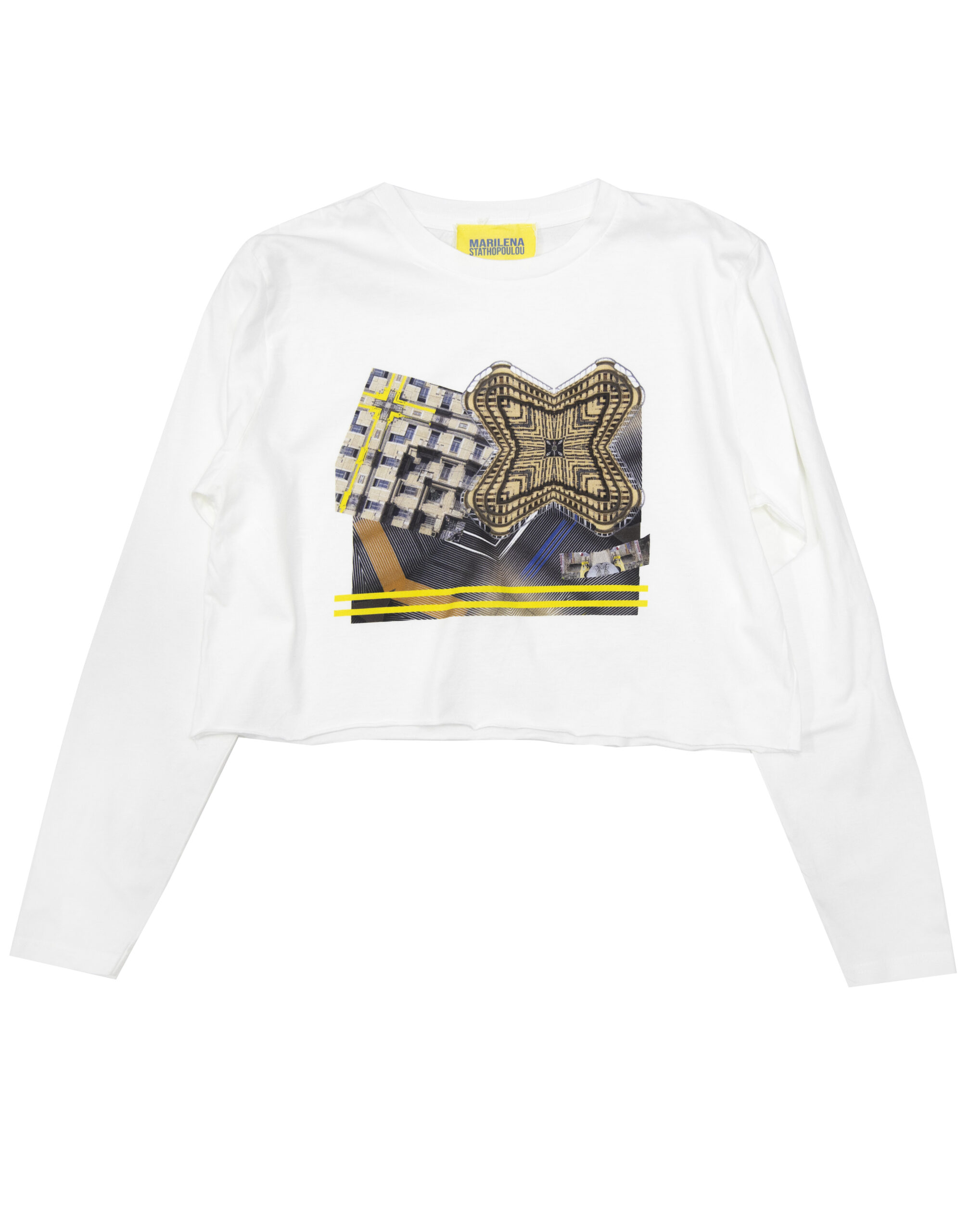 Longsleeve T-shirt in Kypseli print -crop
